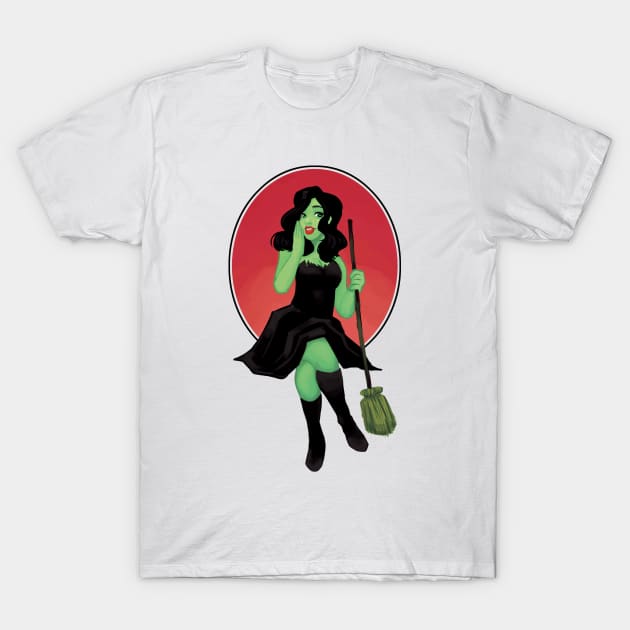 Witch Pinup T-Shirt by DeepFriedPaint